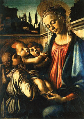  Мадонна с Младенцем и двумя ангелами (1468–1469), Музей Каподименте, Неаполь (Италия)